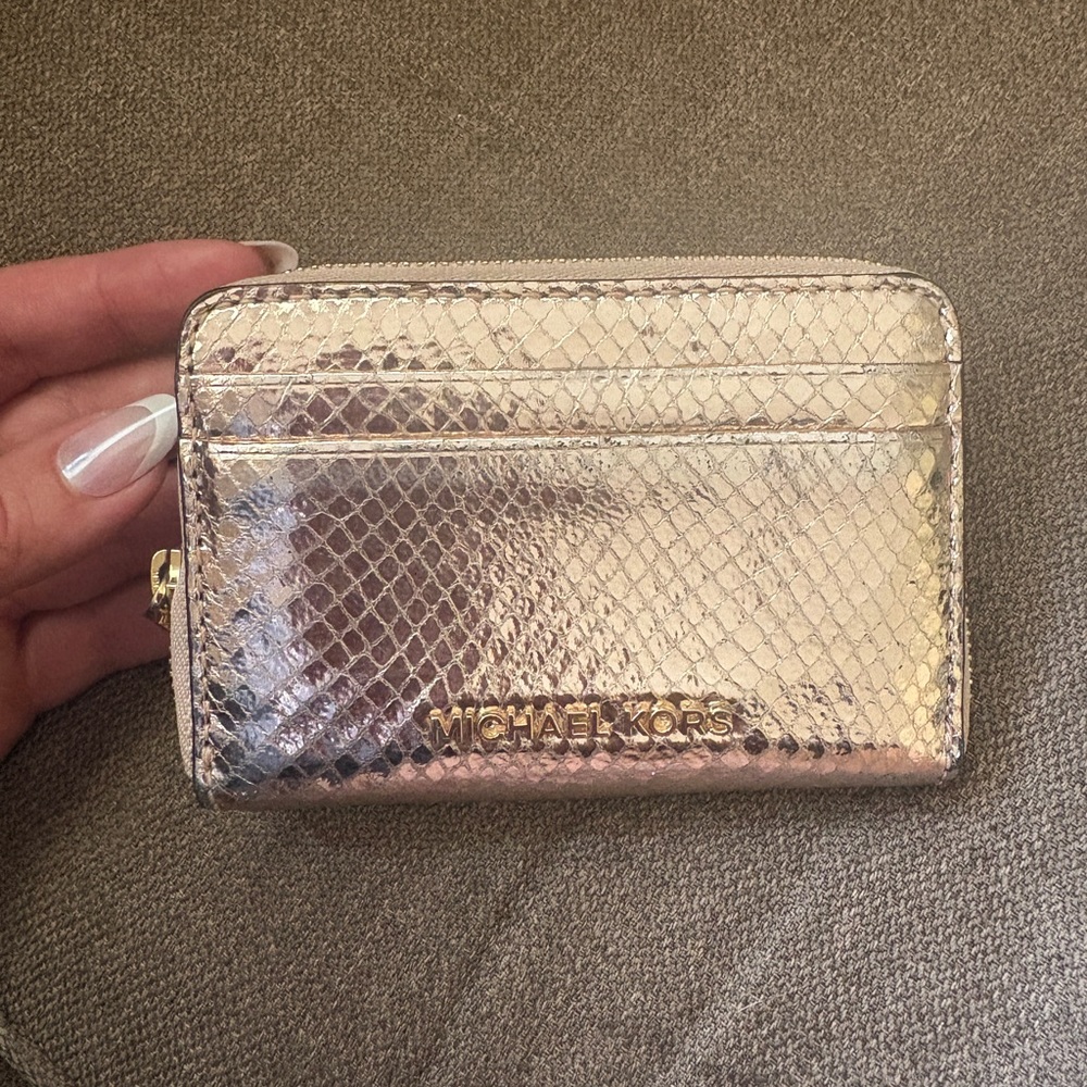Michael Kors Metallic Gold Snakeskin Wallet